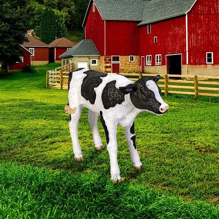 Design Toscano Buttercup, the Life-Size Holstein Calf Dairy Cow Statue NE120076